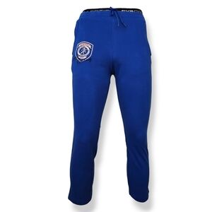 EXR Blue Racing Sweatpants with Contrast Logo Waistband- Korean brand
